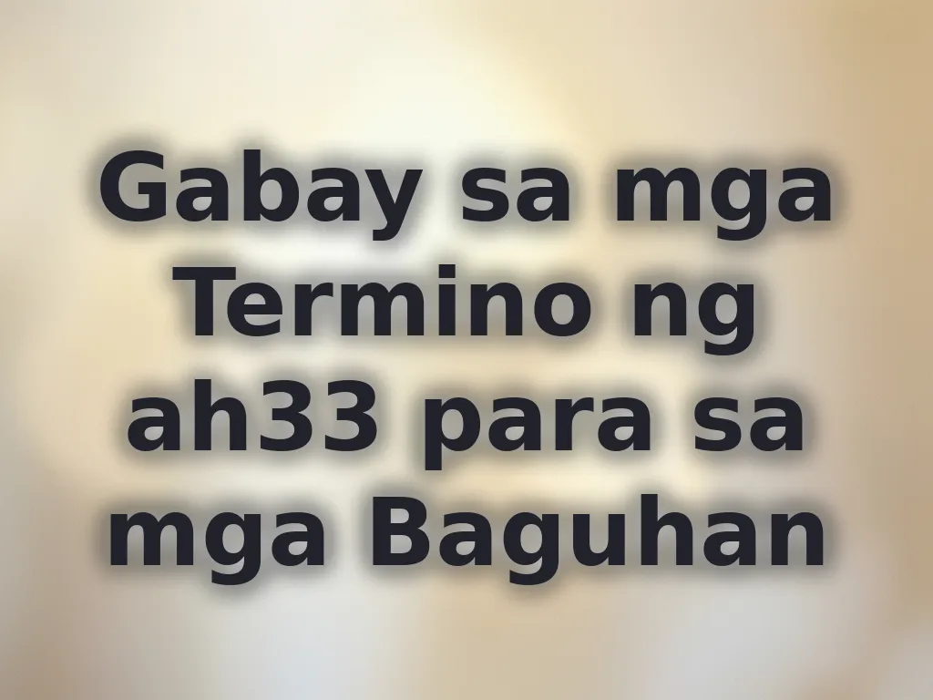 Gabay sa mga Termino ng ah33 para sa mga Baguhan